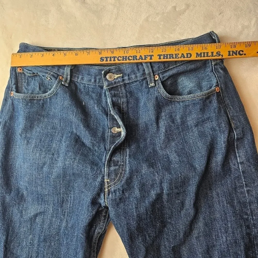 Levis 501 Straight Jeans Denim Men's 38x32 Button Fly Western Cowboy Mexico